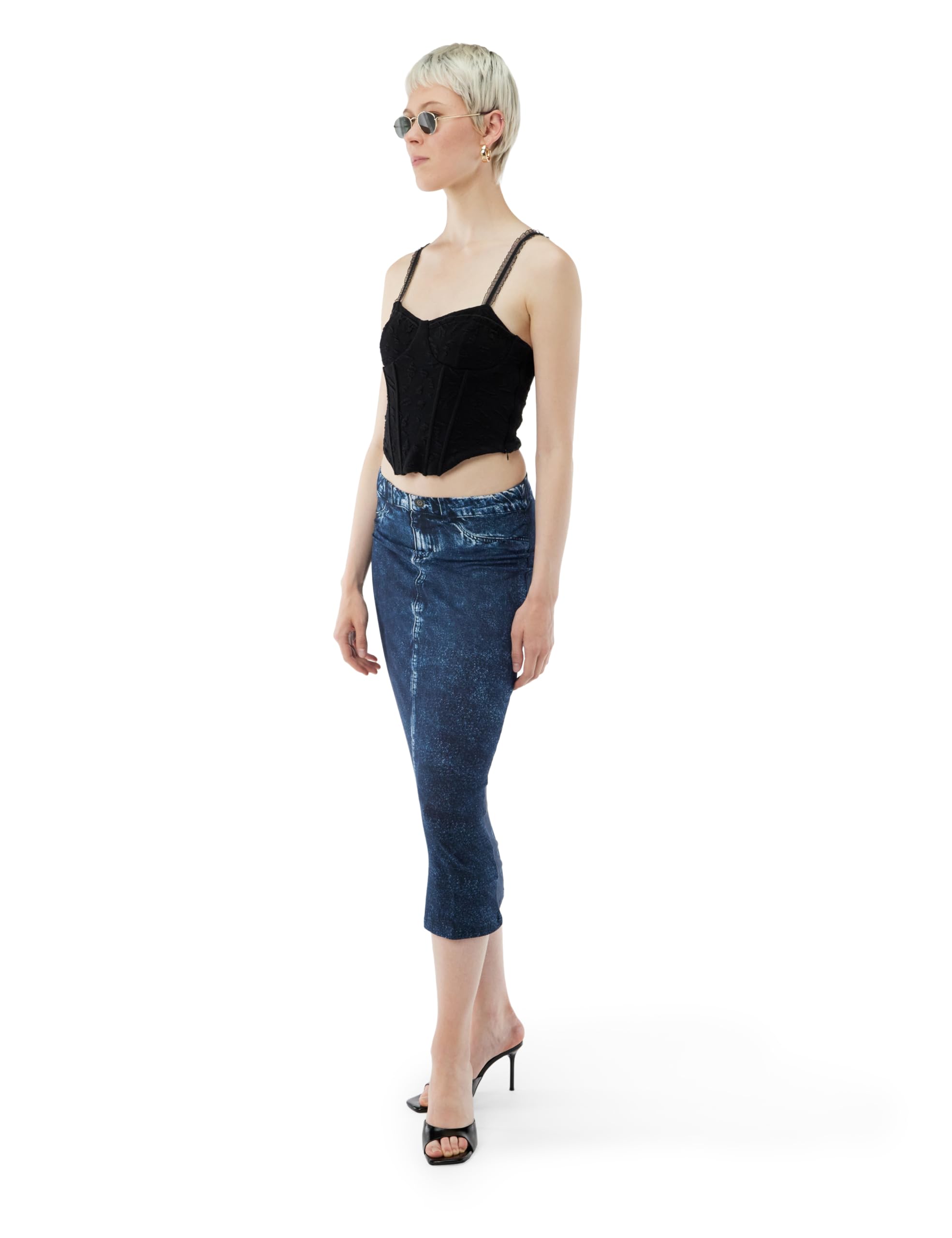 Denim-effect skirt - BLUE - XL