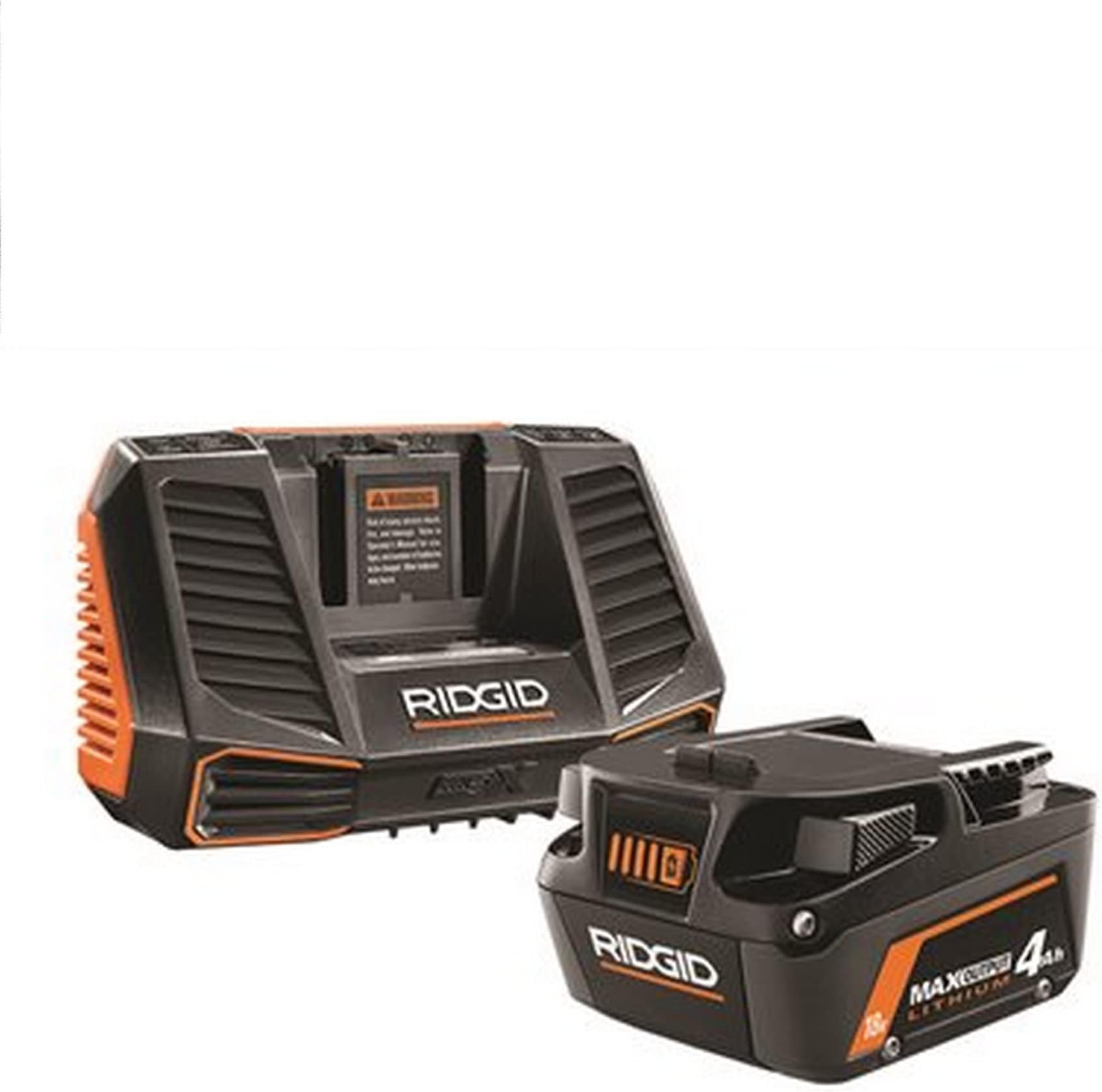 RIDGID18V Lithium-Ion MAX Output 4.0 Ah Battery and Charger Starter Kit