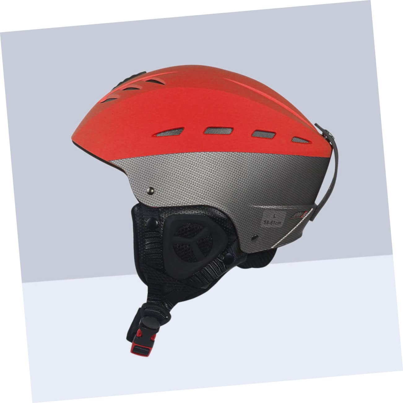 BESPORTBLE Casque de Ski Rouge Unisexe M 55-58cm, Abs, 16 Aérations