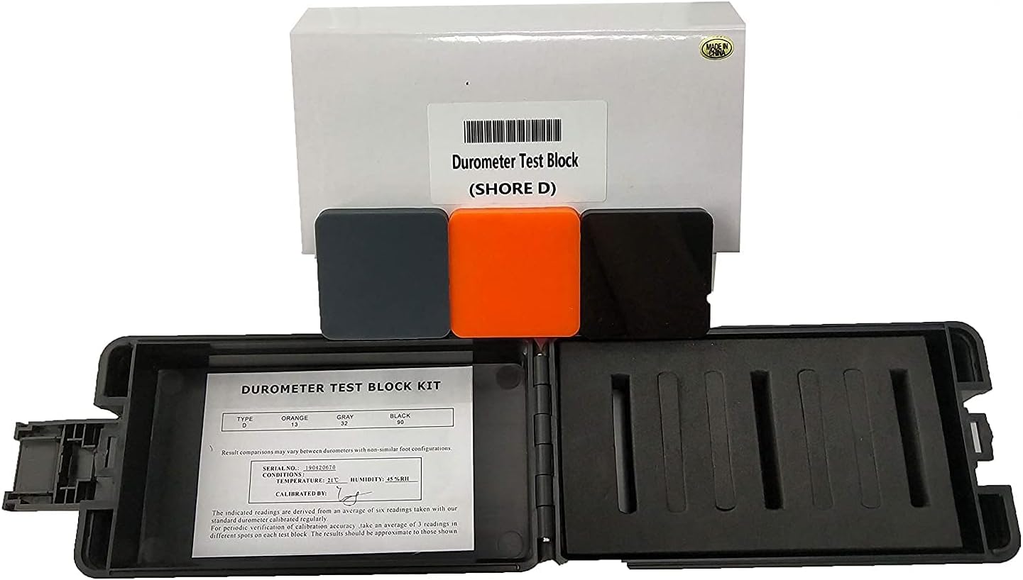 Shore D Hardness Calibration Block Type D for Shore Durometer Rubber Hardness Tester with 3 Different Durometer Color Block