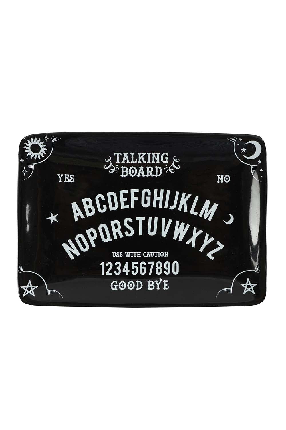 Ouija Talking Board Rectangular Black Ceramic Trinket Catch All Dish