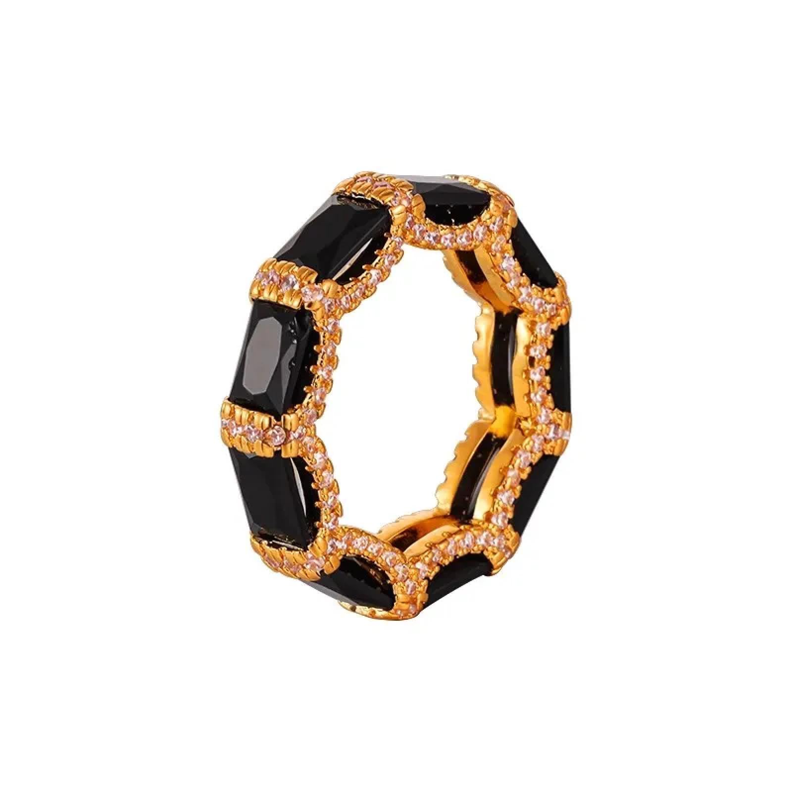 Ring Ringe Damen Bijouterie Herren Vintage-Mode Einzigartiger Schwarzer Achatring Für Frauen Nische Hip-Hop-Trend Exquisiter Partyschmuck