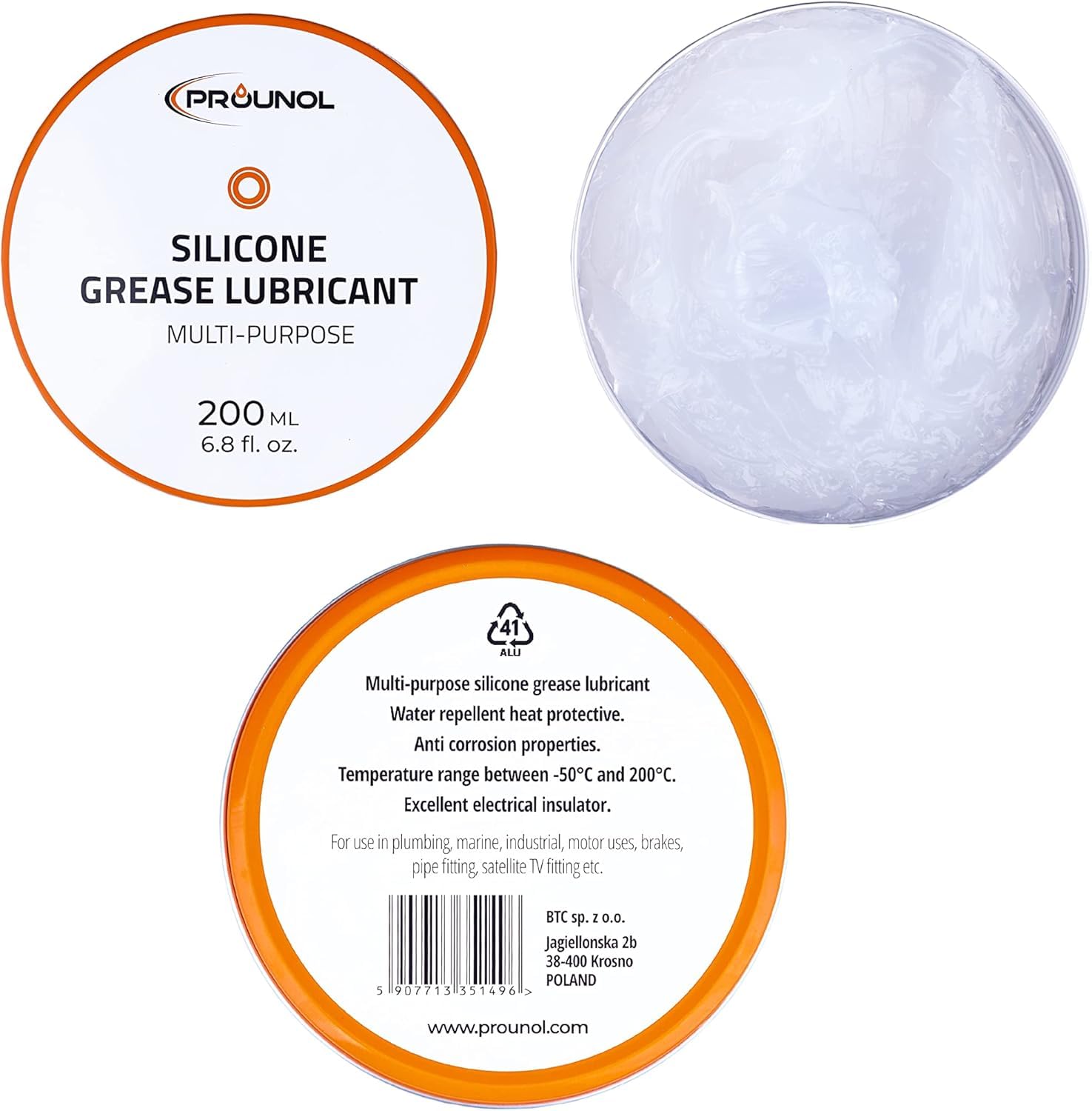 Prounol Grasso al Silicone 200 ml - Grasso Siliconico Multiuso - Pasta Dielettrica - Grasso Lubrificante per Gomma HT Impermeabile - per Guarnizioni auto, Oring, Isolante Elettrico