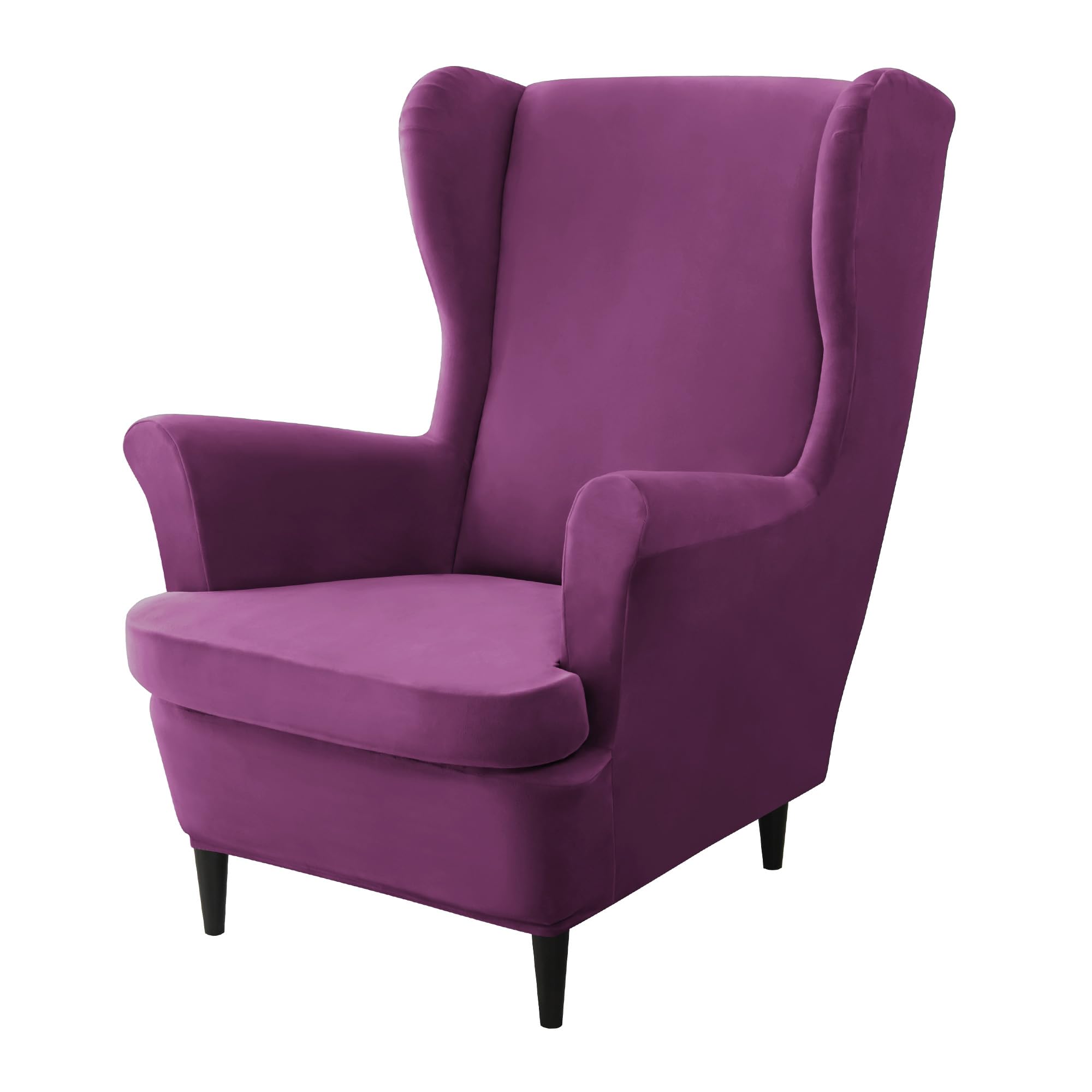 HOKIPO Original Velvet Wingback Chair Cover, Stretch Fitted, Removable Washable Furniture Protector Slipcovers, Purple (AR-4761-PR) (B0CB1DJNG4) Amazon Price History, Amazon Price Tracker