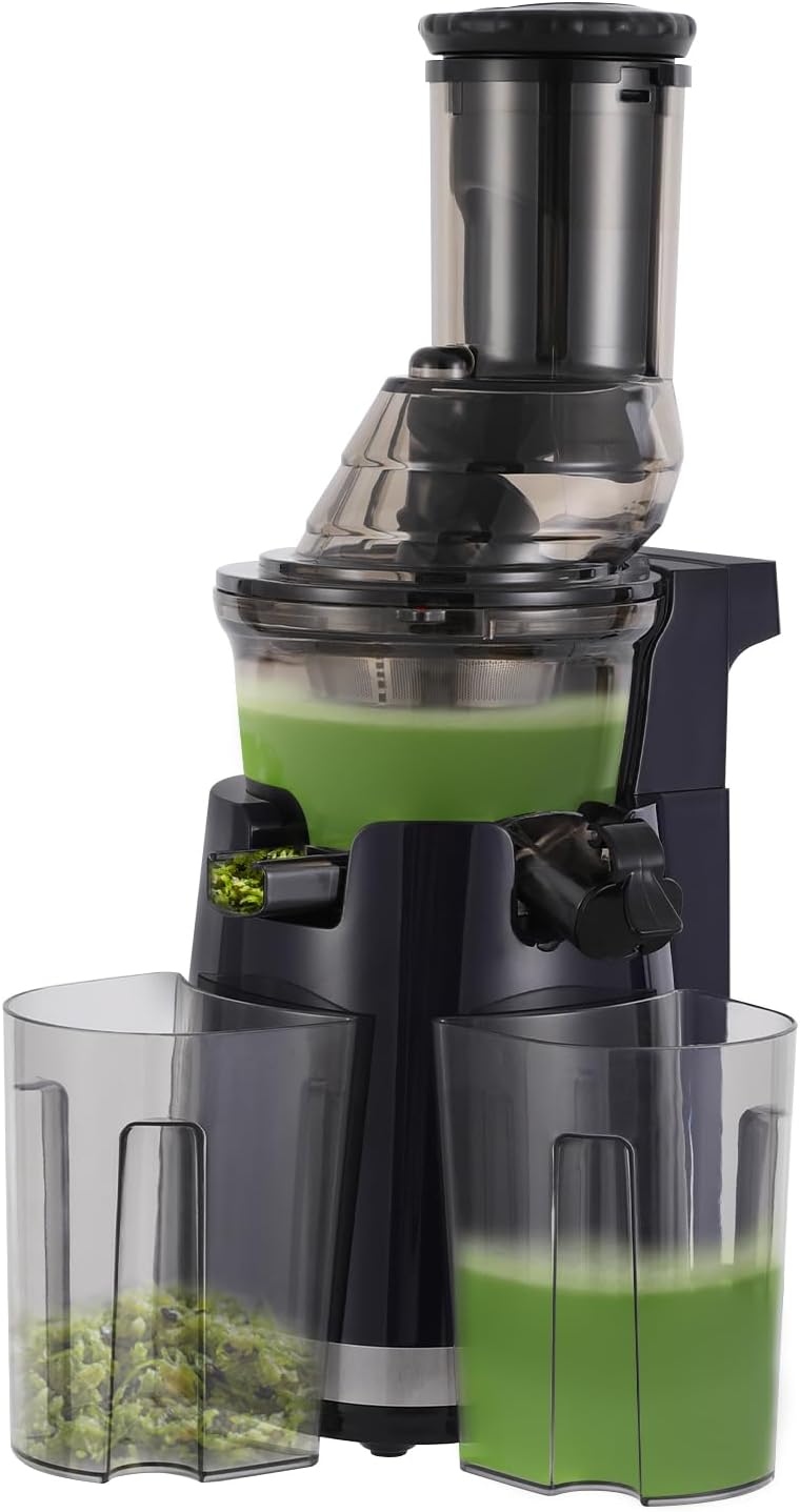 Extractor de Jugos Prensado en Frío, Motor 250W, Doble Puerto, Alta Extracción