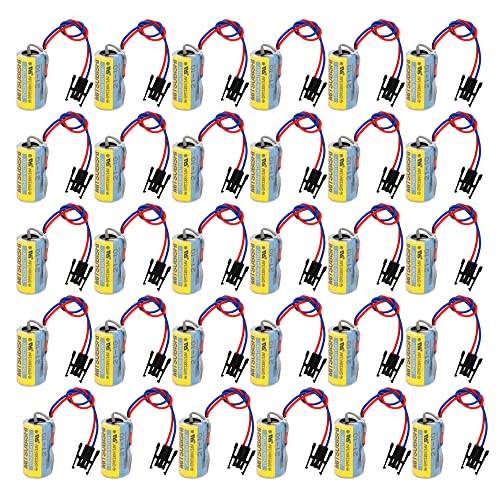 Meewellvetry (60PCS 1700mAh MR-BAT ER17330V/3.6V A6BAT PLC Battery for FANUC CNC System Non-Rechargeable