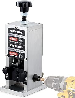 CREWORKS Manual Wire Stripper Machine, 1.5-25 mm Wire Stripping Machine, Wire Stripping Tool for 0.06"-1" Scrap Wire, 5 Channel Cable Stripper for Power Drill, Copper Wire Stripper for Leftover Cable