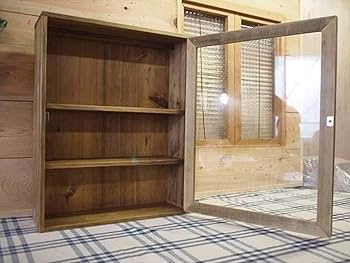 Amazon.co.jp: キャビネット 片開き扉 アンティークブラウン