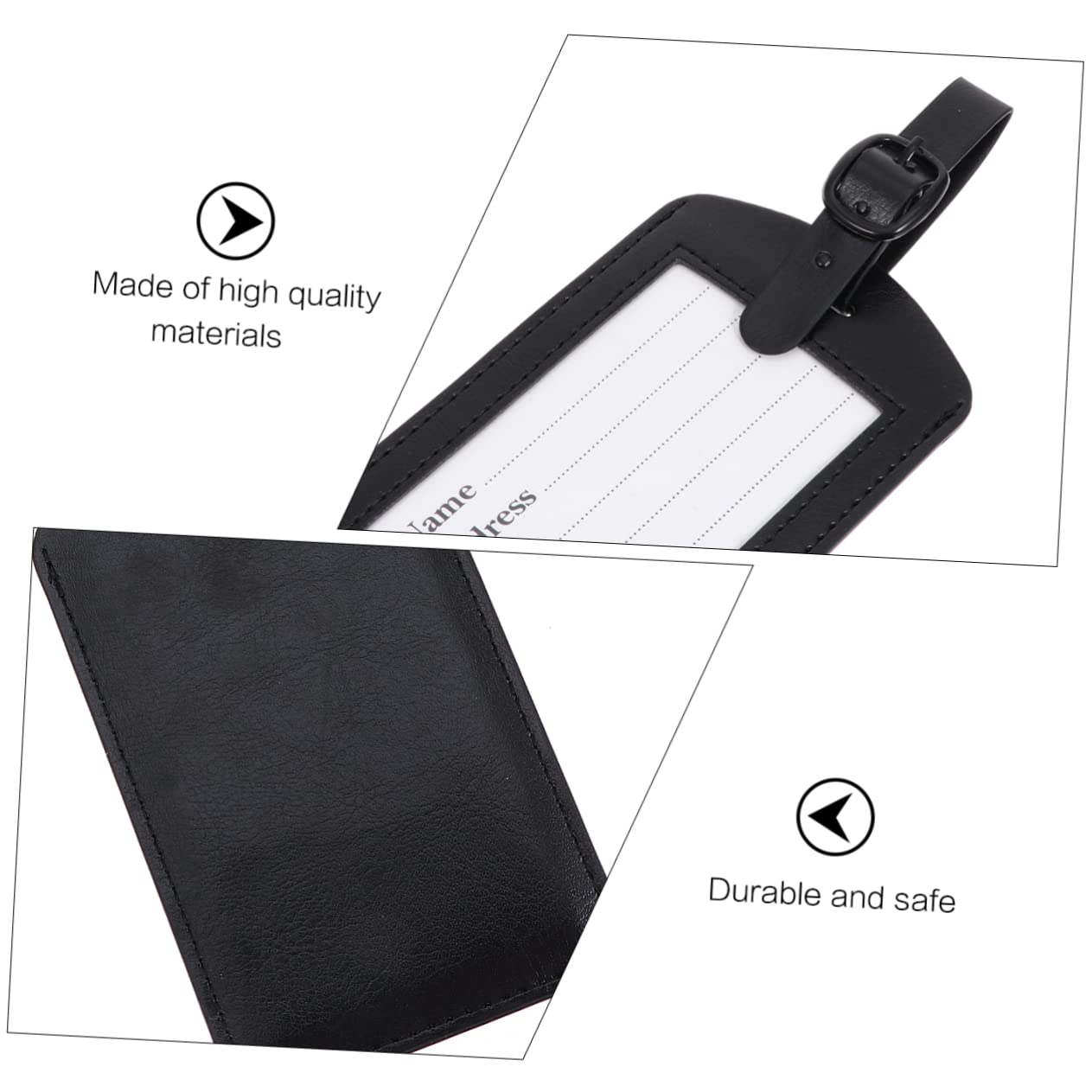 PACKOVE 15pezzi Etichette Per Bagaglio Pu Targhette Per Valigia Resistenti Per Facile Accessori Per