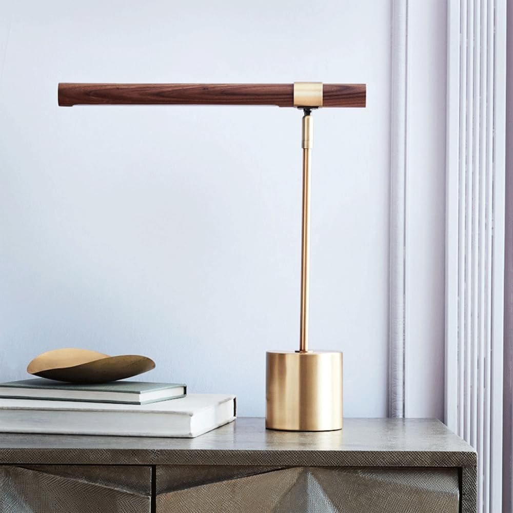 MEGHALI Lampe de Bureau LED en Grain de Bois, Design Moderne et Simple, éclairage d'intérieur, luminaire décoratif de Plafond, idéal pour Un Salon, Une Chambre à Coucher ou Un Bureau