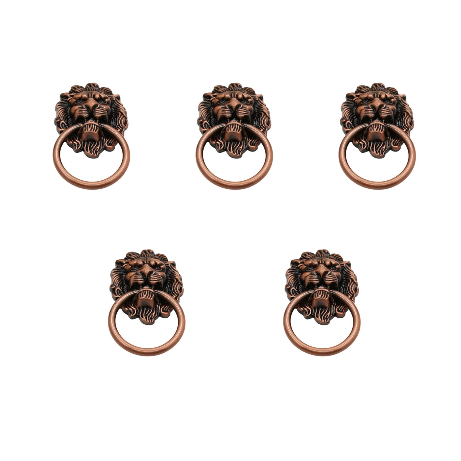 Msioytog of 5 Stylish Lions Heads Drawer Cabinet Handle Sturdy Alloy Materials Accessory Portable for Home Decoration Drawer Pulls