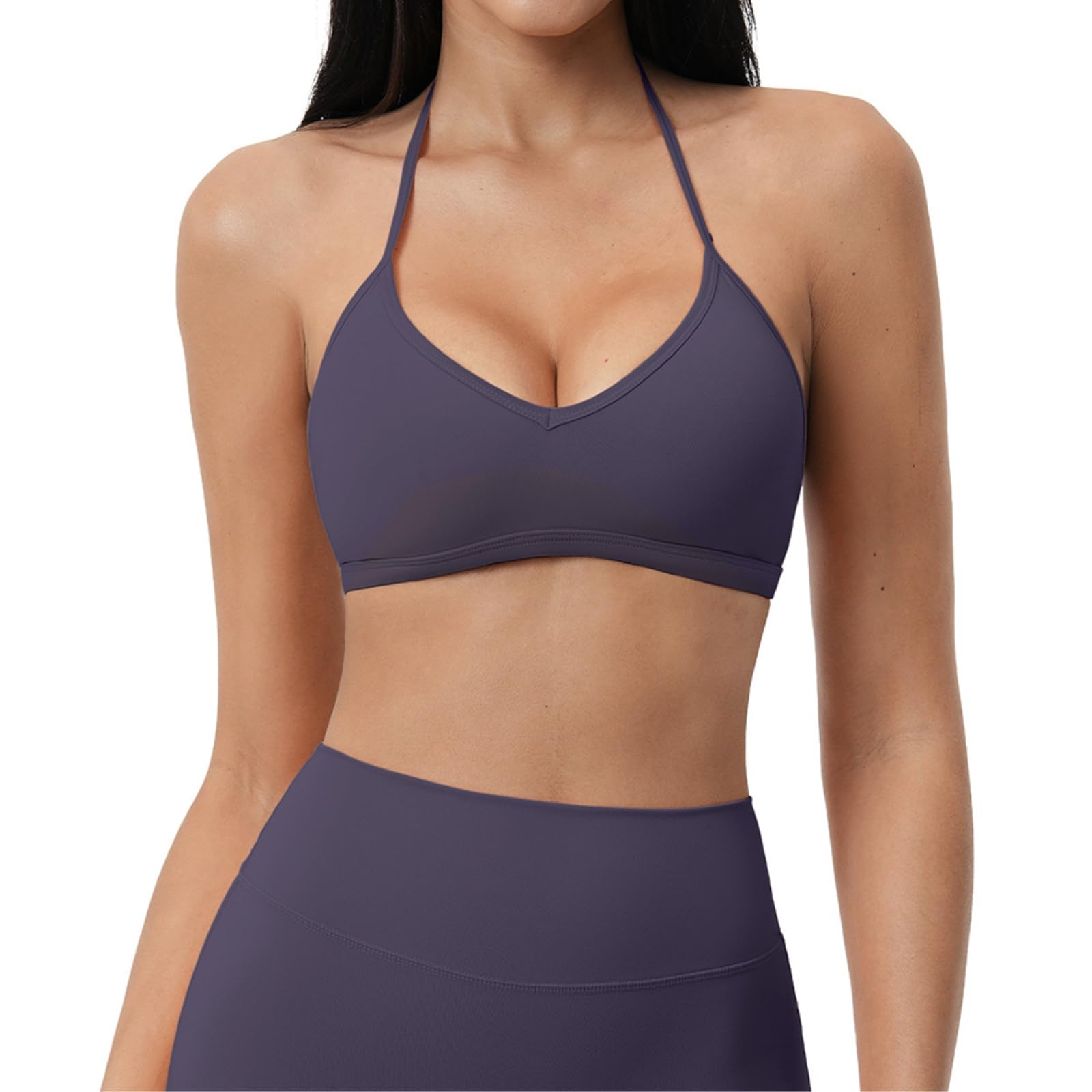 CHENSHI Sujetador Deportivo Mujer Mujeres Halter Yoga Tank Top Verano Respirable Fitness Deportes Ropa Interior A Prueba De Choques Entrenamiento Seca-Creamy White-m
