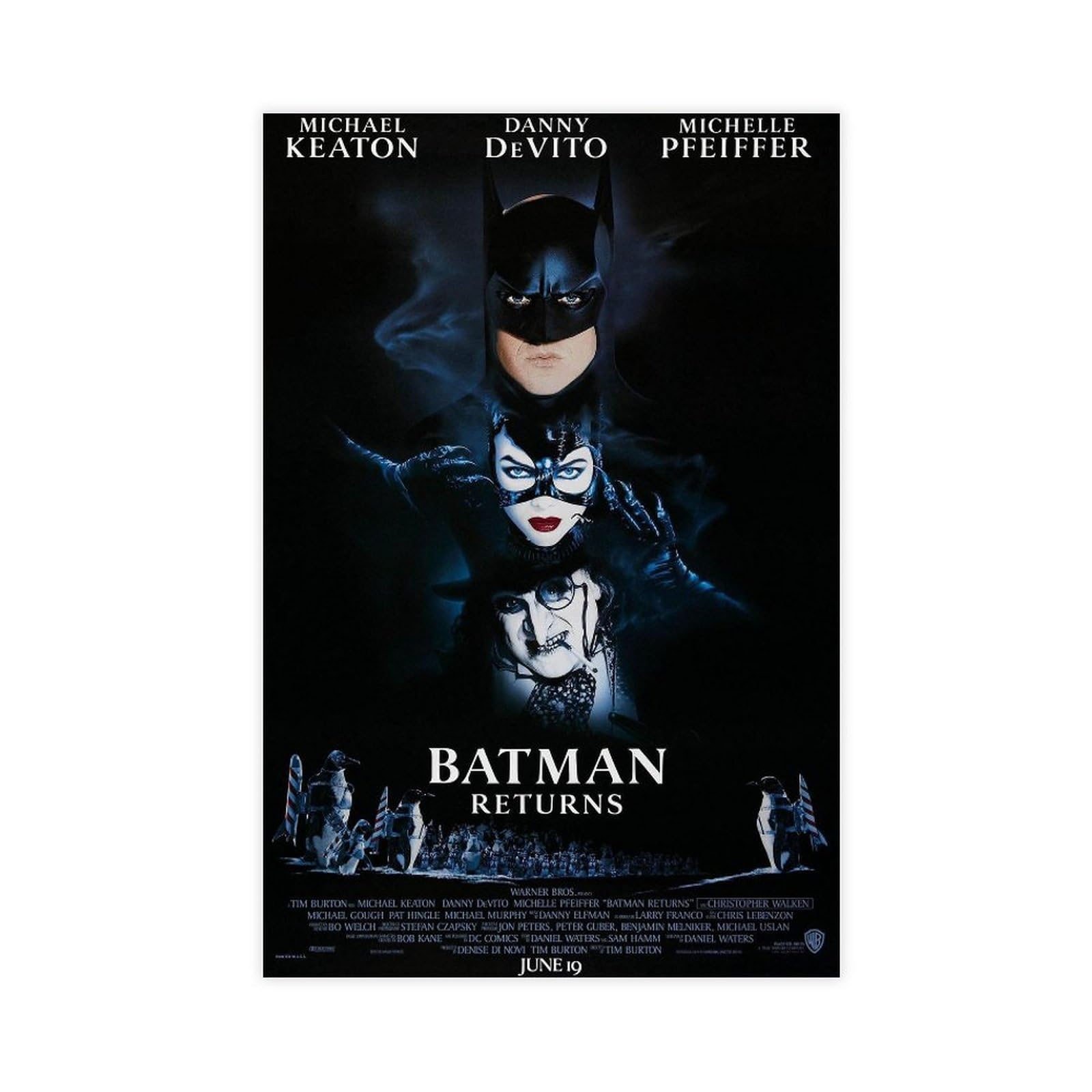 BATMAN RETURNS 1992 Affiche Danny Devito- Sans Trous D'Épingle 13 X 20