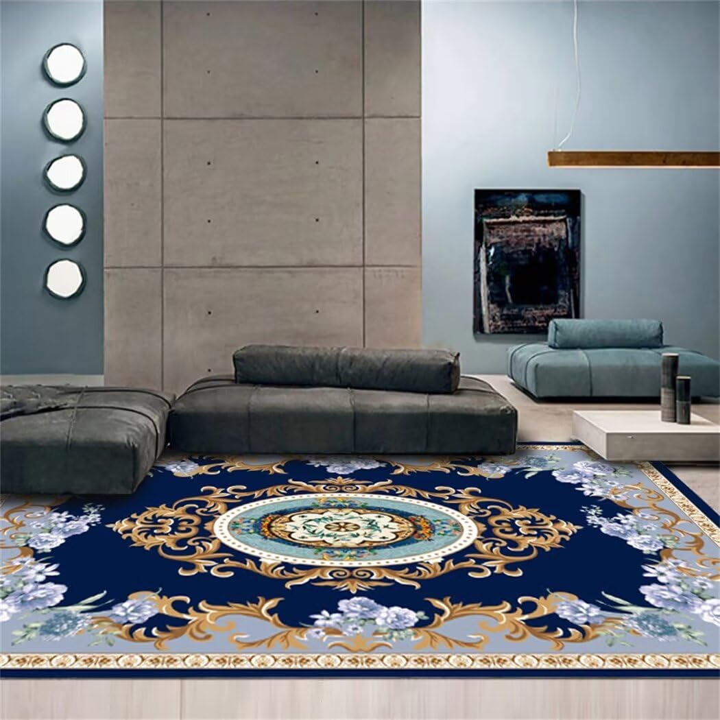 Tapis doux à motif floral vintage bleu 70x140 pour des souvenirs d'enfance