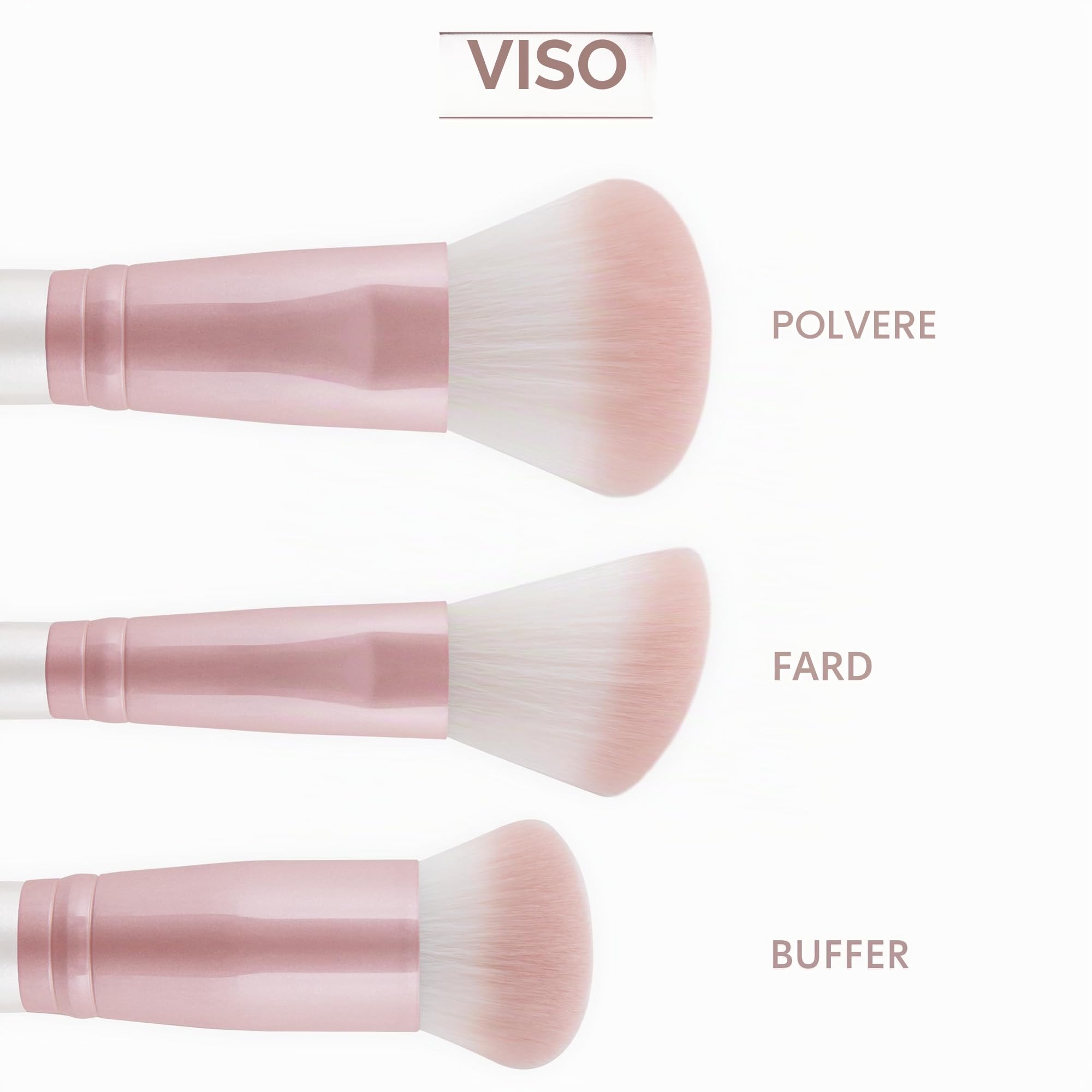 Luvia Cosmetics, Prime Vegan Pro – Candy, 7 Pennelli Da Trucco Con Contenitore Per Pennelli, Spugna E Tappetino Per La Pulizia Dei Pennelli Da Trucco, In Madreperla E Rosa Perla, Colore: Rosa