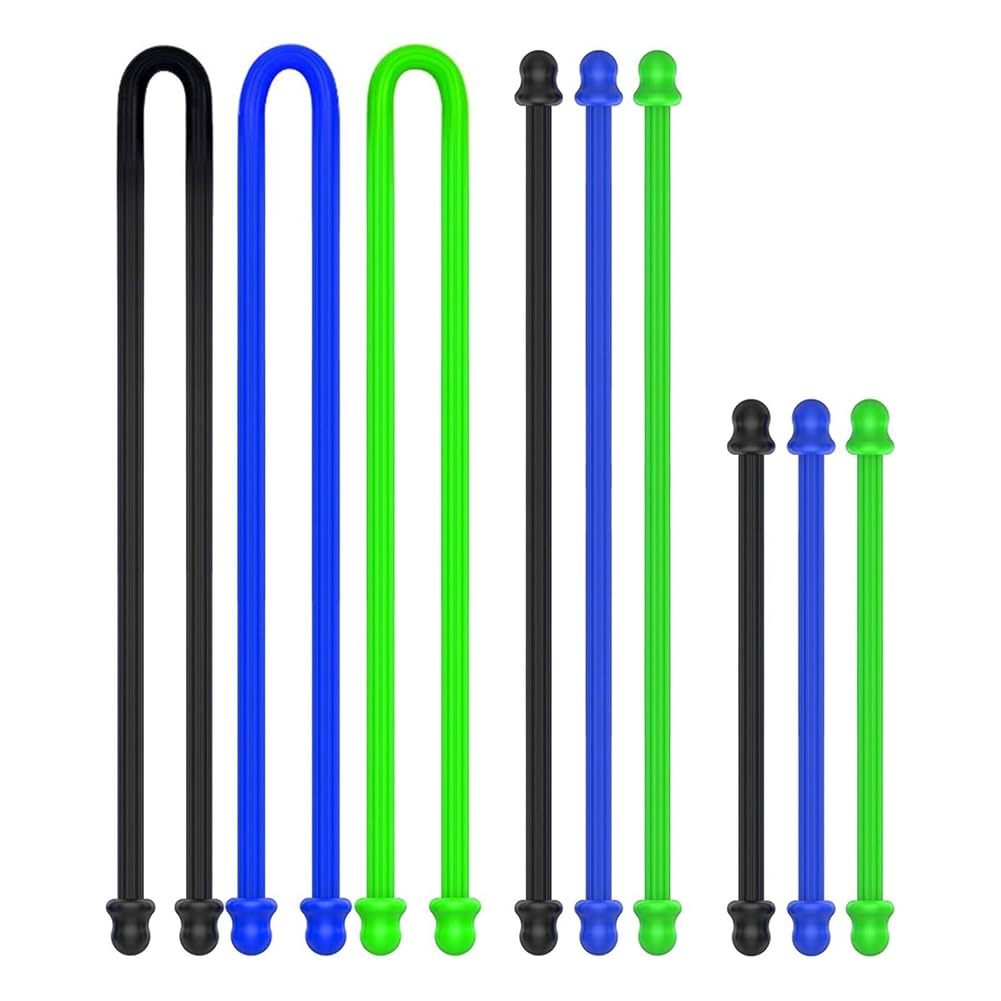 Aundhegrtt As Shown Silicone Cable Ties Reusable Cord Organizer Straps For Earphones, Computer Cords, Home Kitchen 9Pcs Silicone Cable Ties