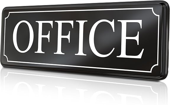 The Office Door Sign for Your Home and Business with Bigger Letters - Bright Acrylic Self-Adhesive Sign 93 in with Double Sided 3M Tape - Quick and Easy Installation Without Any Tools