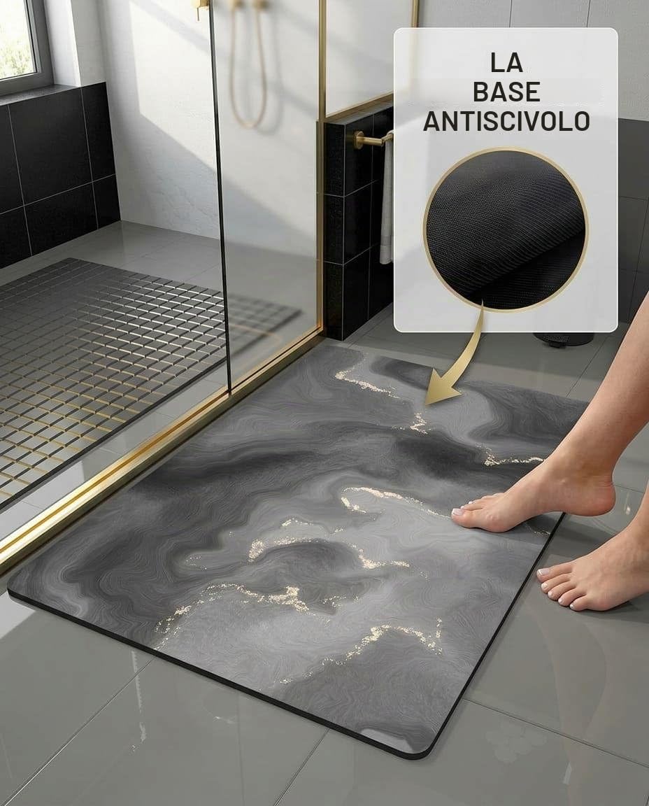 Diatomite Stone Bath Mat - Tappetino da Bagno in Pietra Morbido e Confortevole, Estremamente Assorbente, Perfetto Tappetino da Bagno Antiscivolo, Adatto per Diversi Stili di Casa
