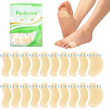 Povihome Gel Blister Bandages Blister Cushions - Water Resistant Hydrocolloid Bandages for Foot, Toe, Heel - Blister Pads for Prevention & Recovery 20 ct, Spot Pack