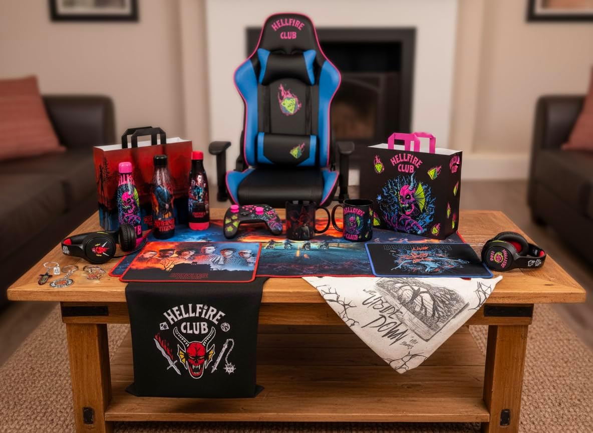 Konix Stranger Things Gaming-Mauspad XXL 90 x 46 cm - rutschfeste Mikrofaser-Oberfläche - Gummi