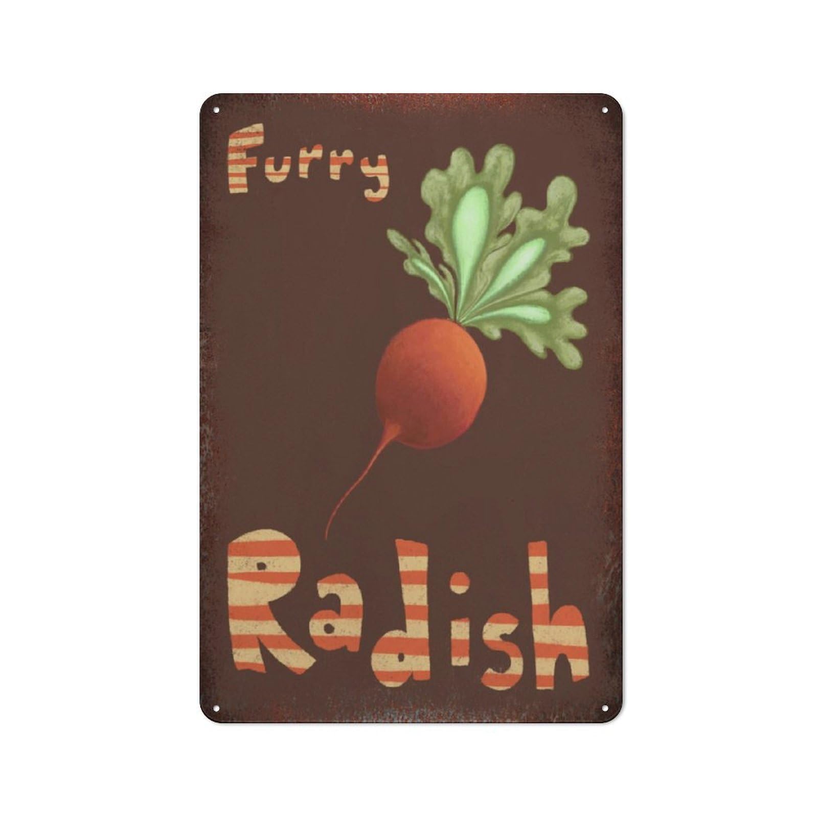 peiyeety Metal Tin Sign Furry Radish Quote Pattern Vintage Rustic Wall Art Kitchen Bathroom Bedroom Living Room Cafe Farmhouse Entryway Office Garage Home Bar Laundry Room Porch Patio 6x8 Inch