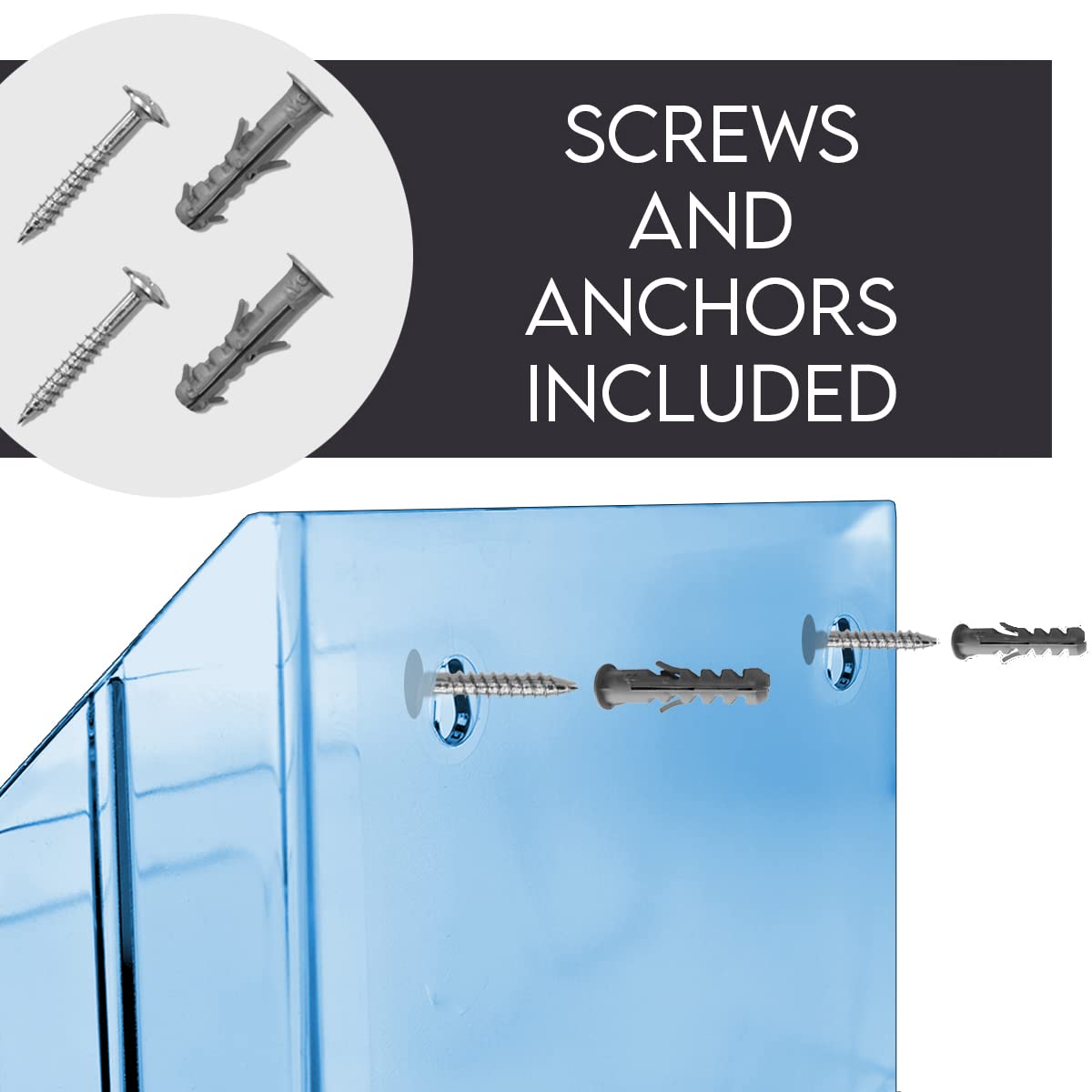 Acrimet Organizador vertical de triple carpeta de archivos (color azul transparente)