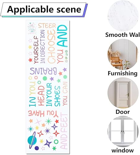 Miniatura 4 de CRASPIRE Calcomanías de pared inspiradoras para pared, diseño de universo, frases motivacionales, calcomanías de pared con citas positivas para
