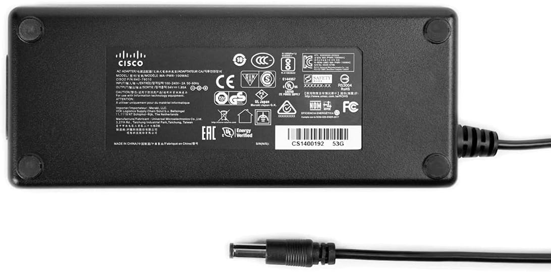 Cisco Meraki Replacement Power Adapter (90W) for MX65, MX65W [PN: MA-PWR-90WAC]