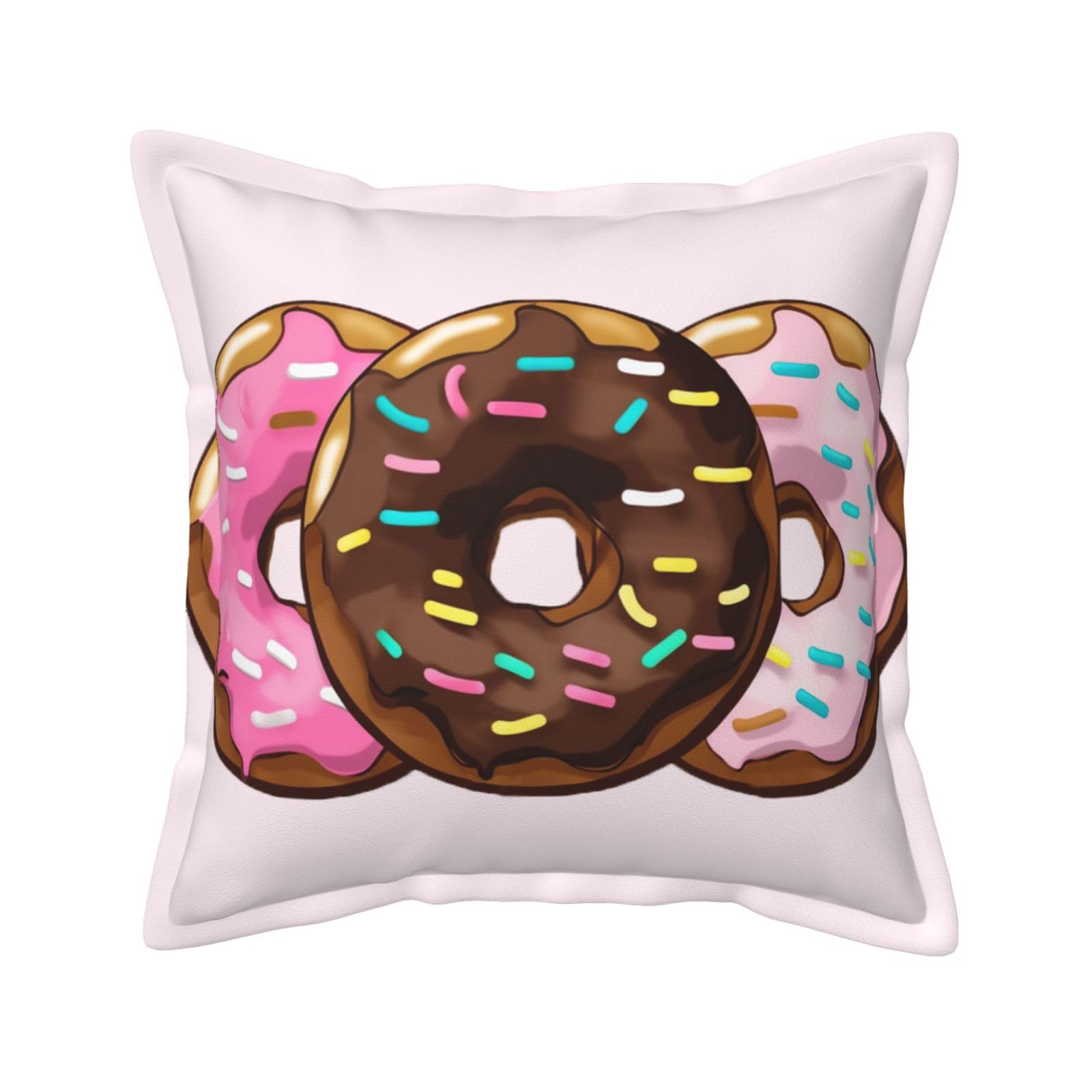 Housse coussin cuir imprimé gâteaux fleuris 50x50 déco canapé luxe