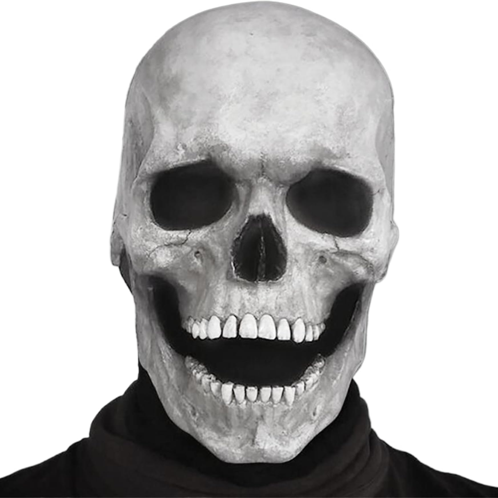 Lawnrden Skeleton Mask, Skull with Moving Jaw, Latex, One Size for Adults