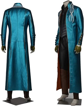 Devil May Cry3 Vergil Cosplay Costume Outfit DMC Cosplay Leather Jacket Halloween Costumes