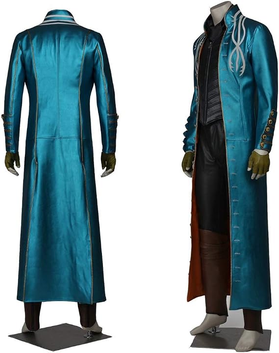 Devil May Cry3 Vergil Cosplay Costume Outfit DMC Cosplay Leather Jacket Halloween Costumes
