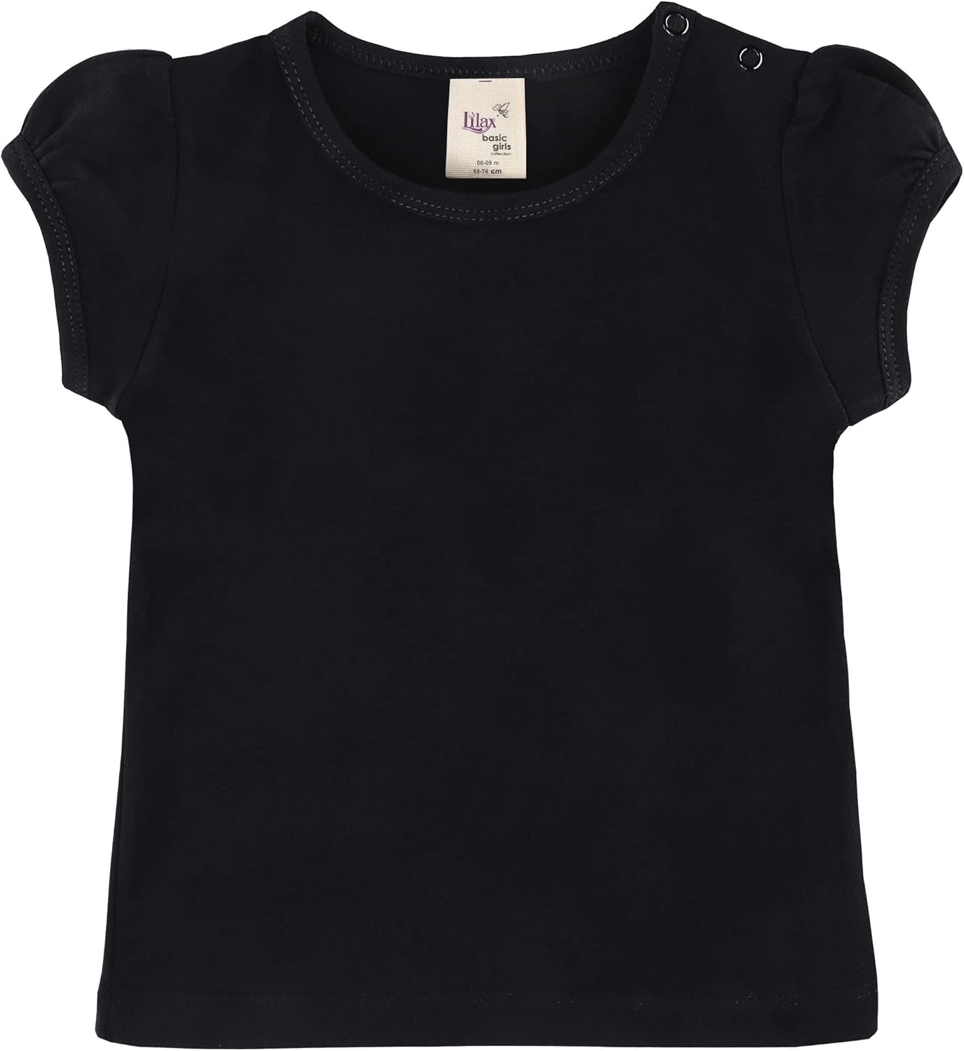 Lilax Baby Girls' Basic T-Shirt Short Sleeve Crewneck Tee
