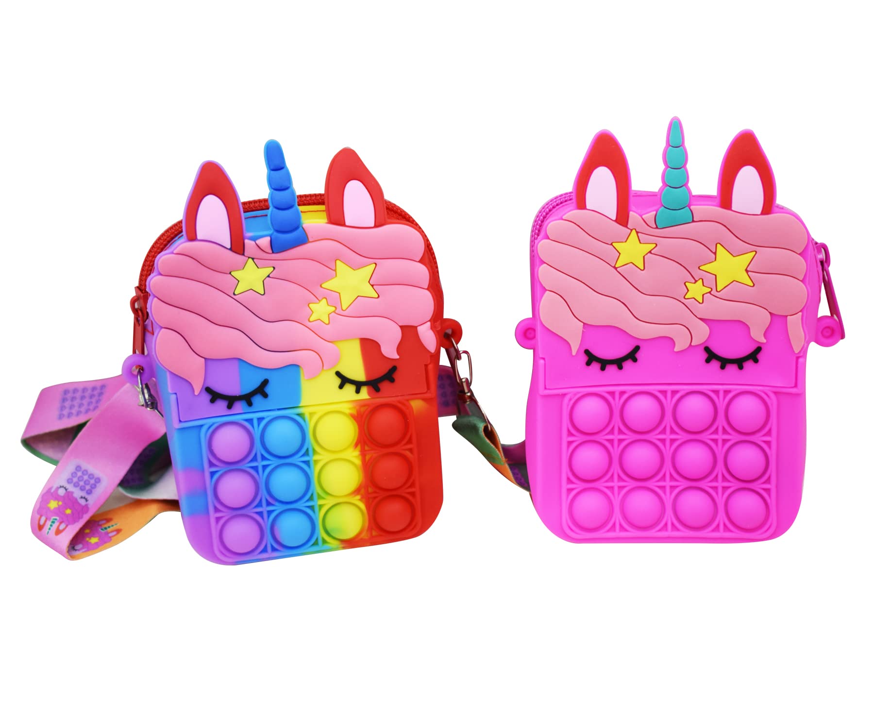 Kidizkart Funky Small Unicorn Theme Washable Silicone Popit Small Bags Kids Girls Crossbody Sling Bags for Children (2 Pcs) (B0B6ZN1S7T) Amazon Price History, Amazon Price Tracker