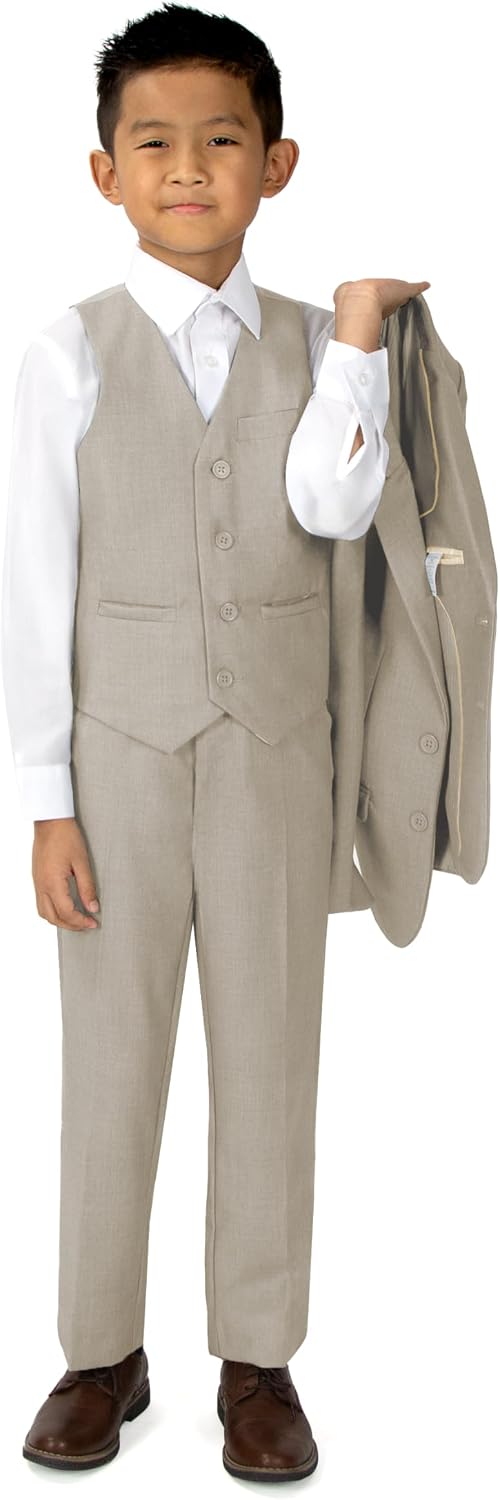 Spring Notion Boys' Modern Slim Fit Suit 3-Piece Set, Customizable Complete Set Available