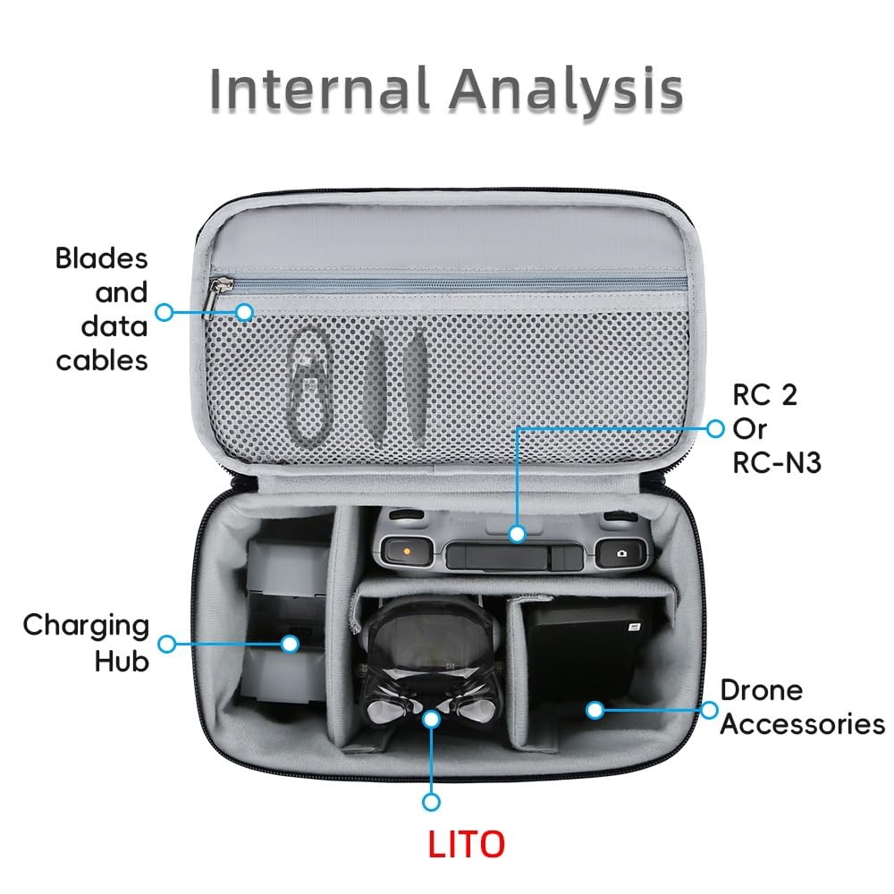Torba na ramię do DJI Lito x1, przenośna torba podróżna do przechowywania DJI Lito x1 Drone, kontroler RC2/RC N3, koncentrator ładowania i akcesoria