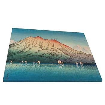 Amazon.co.jp: キャンバス絵画 川瀬巴水 鹿児島桜しま 世界の