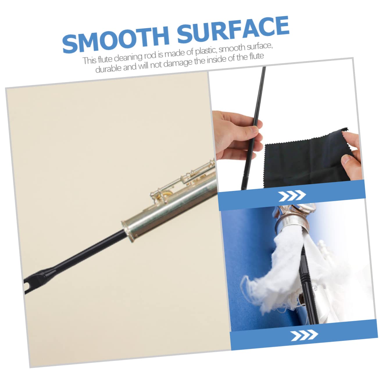 TOGEVAL Musical Flute Clean Tool Set Flute Clean Cloth Cleaning Rod Flute Cleaning Kit