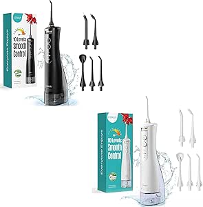 COSLUS Cordless Water Flosser For Teeth: 4 Modes 5 Intensities Water Dental Pick With Mdl Accepted For Orthodontic Braces Gums Care Portable - View #8