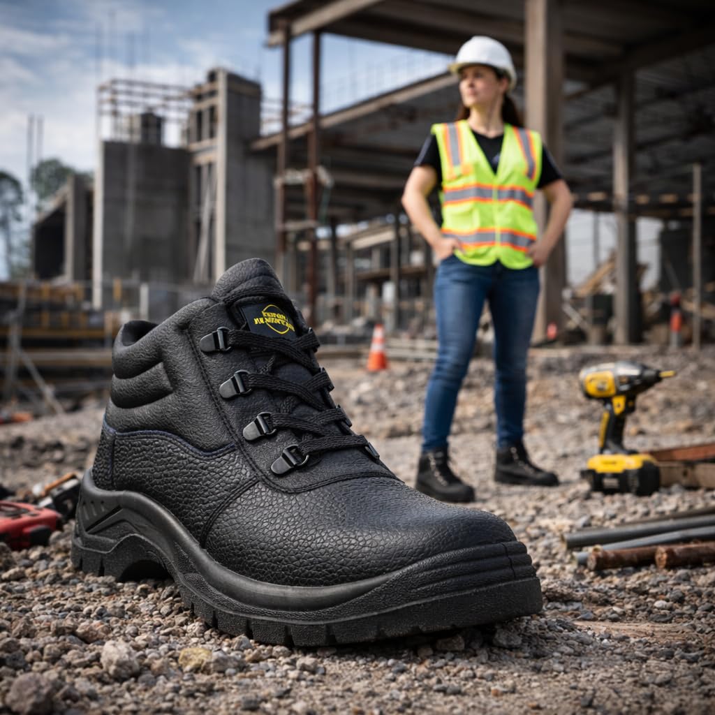 Iron Mountain Unisex heren dames waterdichte werk- en nutsveiligheidslaarzen met stalen neus en beschermende tussenzool werkkleding veiligheidsschoen laars S3 SRC, zwart, UK 10 / EU 44 Iron Mountain Unisex heren dames waterdichte werk- en nutsveiligheidslaarzen met stalen neus en beschermende tussenzool werkkleding veiligheidsschoen laars S3 SRC, zwart, UK 10 / EU 44