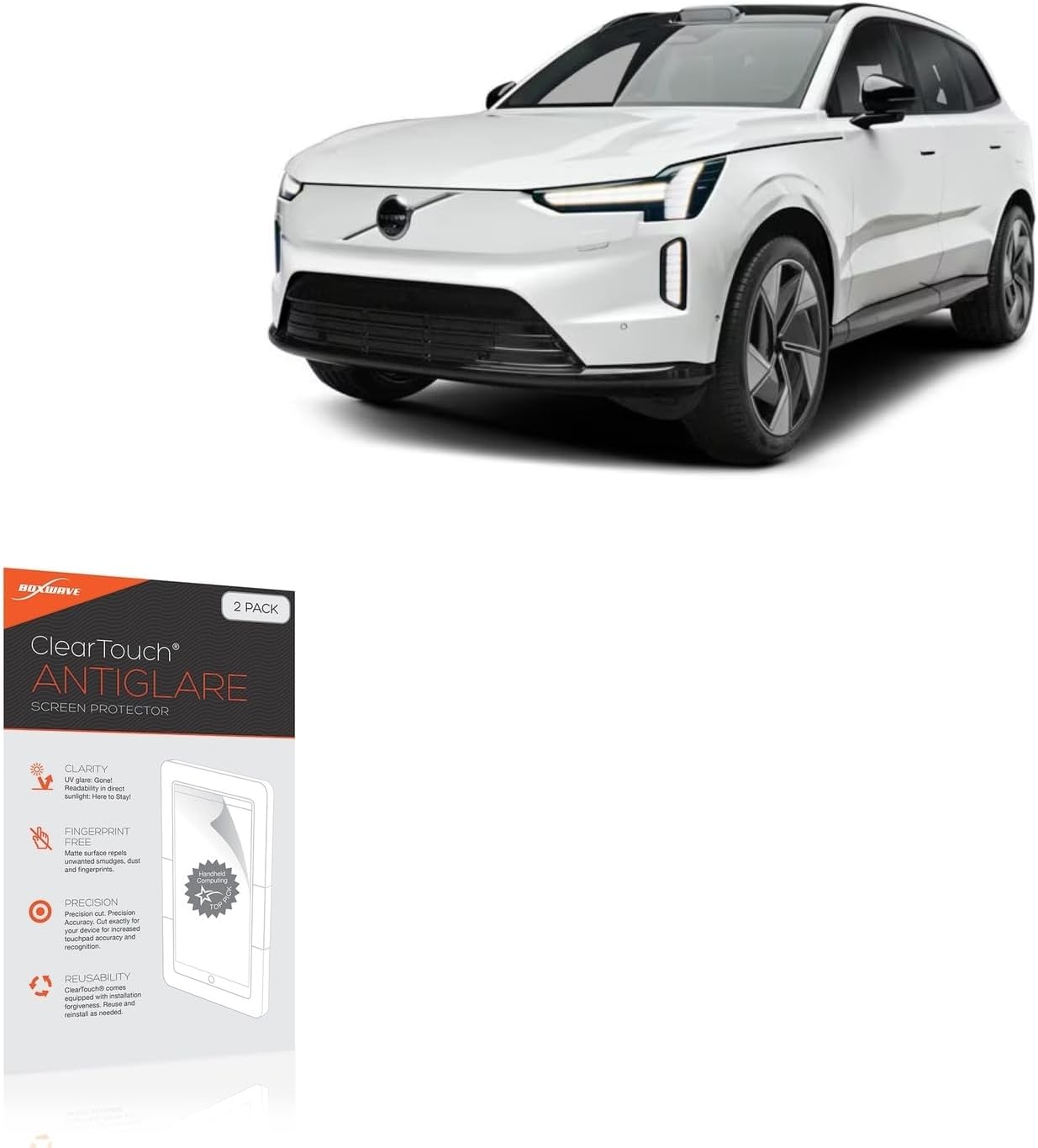 BoxWave Screen Protector Compatible with Volvo 2025 EX90 Infotainment Display (14.5 in) - ClearTouch Anti-Glare (2-Pack), Anti-Fingerprint Matte Film Skin