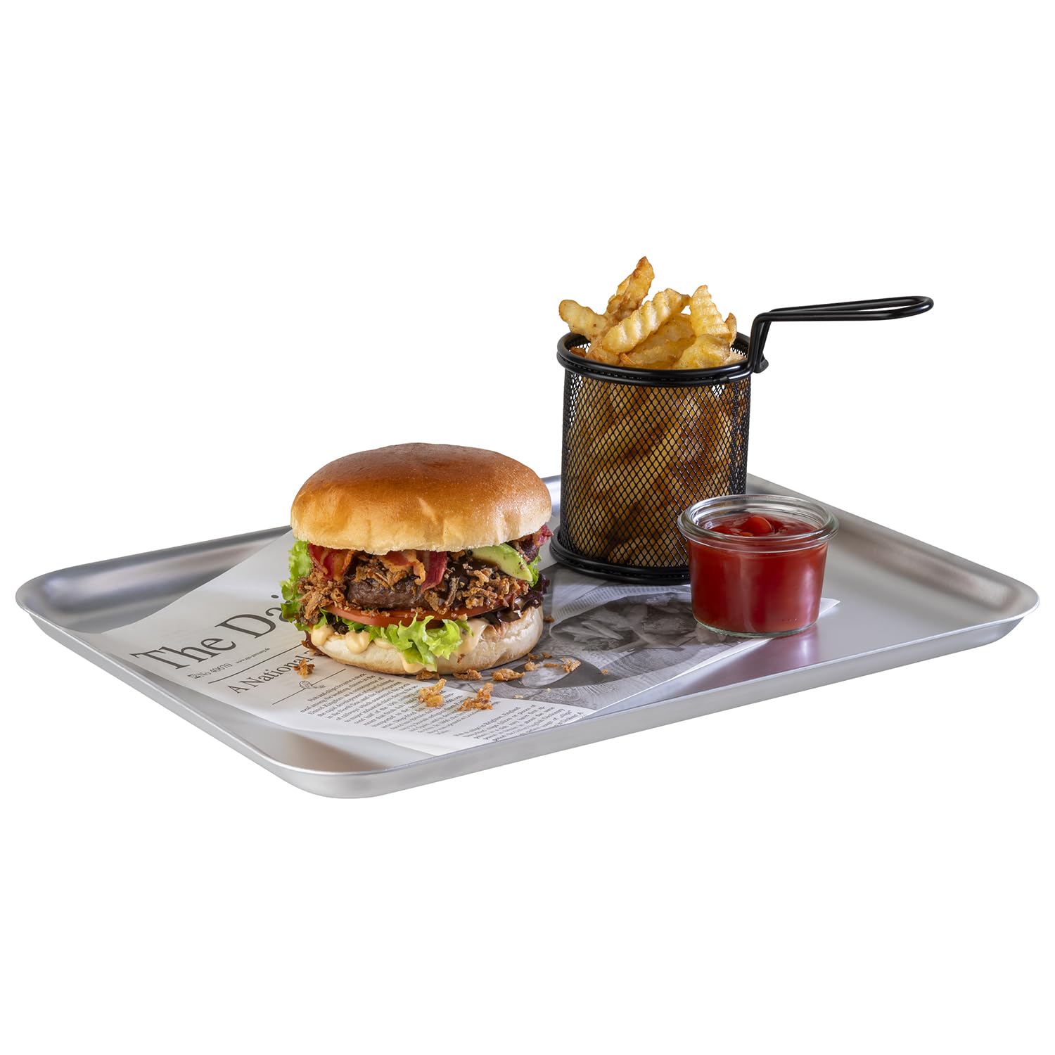 APS Trend 13381 Tray 37 x 26.5 x 2 cm Aluminium, Silver - Image 3