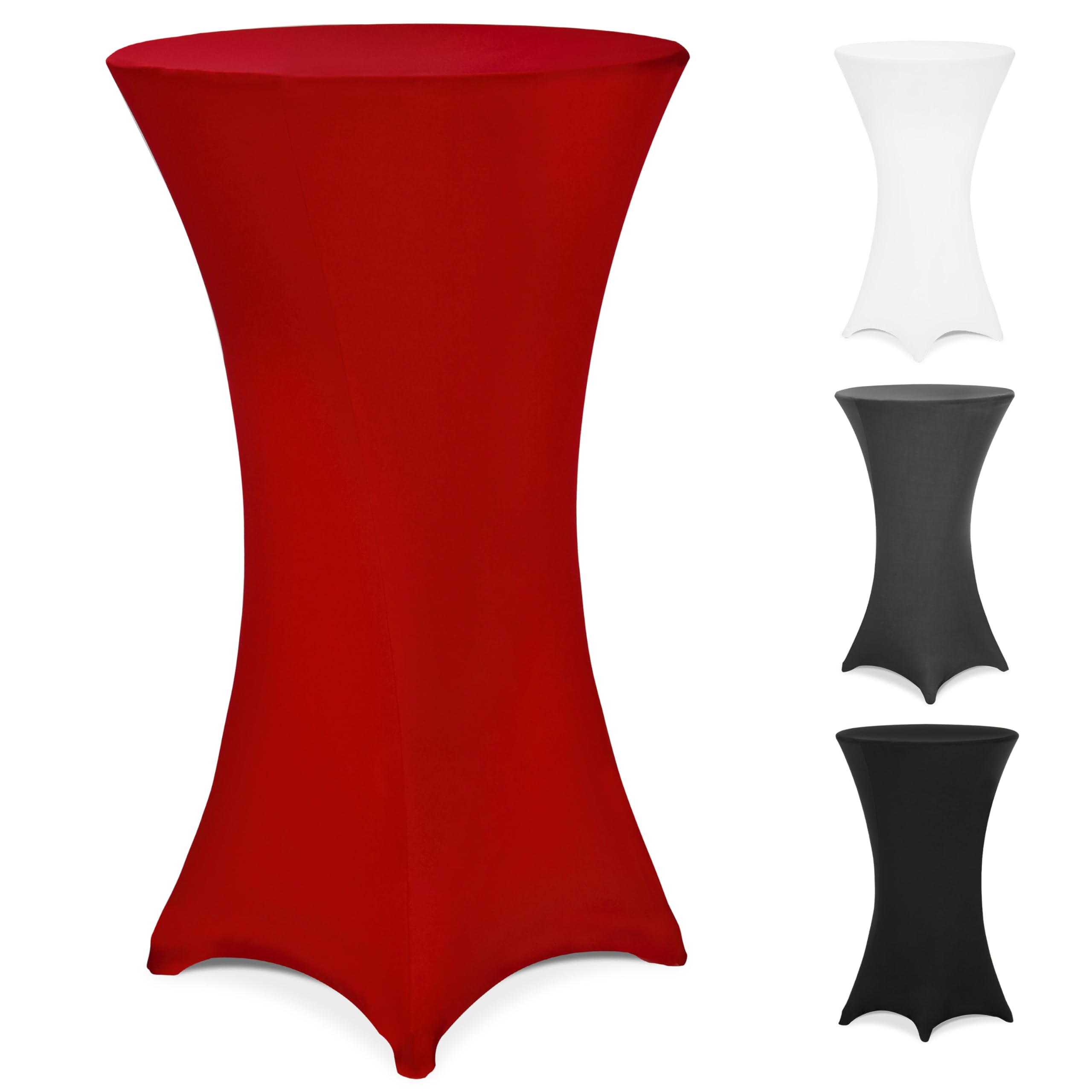 Deuba® Bar Table Stretch Slip Cover for 60-65cm Diameter Bistro Tables | 120cm Height | 30°C Washable Easy Care Fabric | Reinforced Feet | Ideal for Weddings, Parties, Events | Bordeaux Red