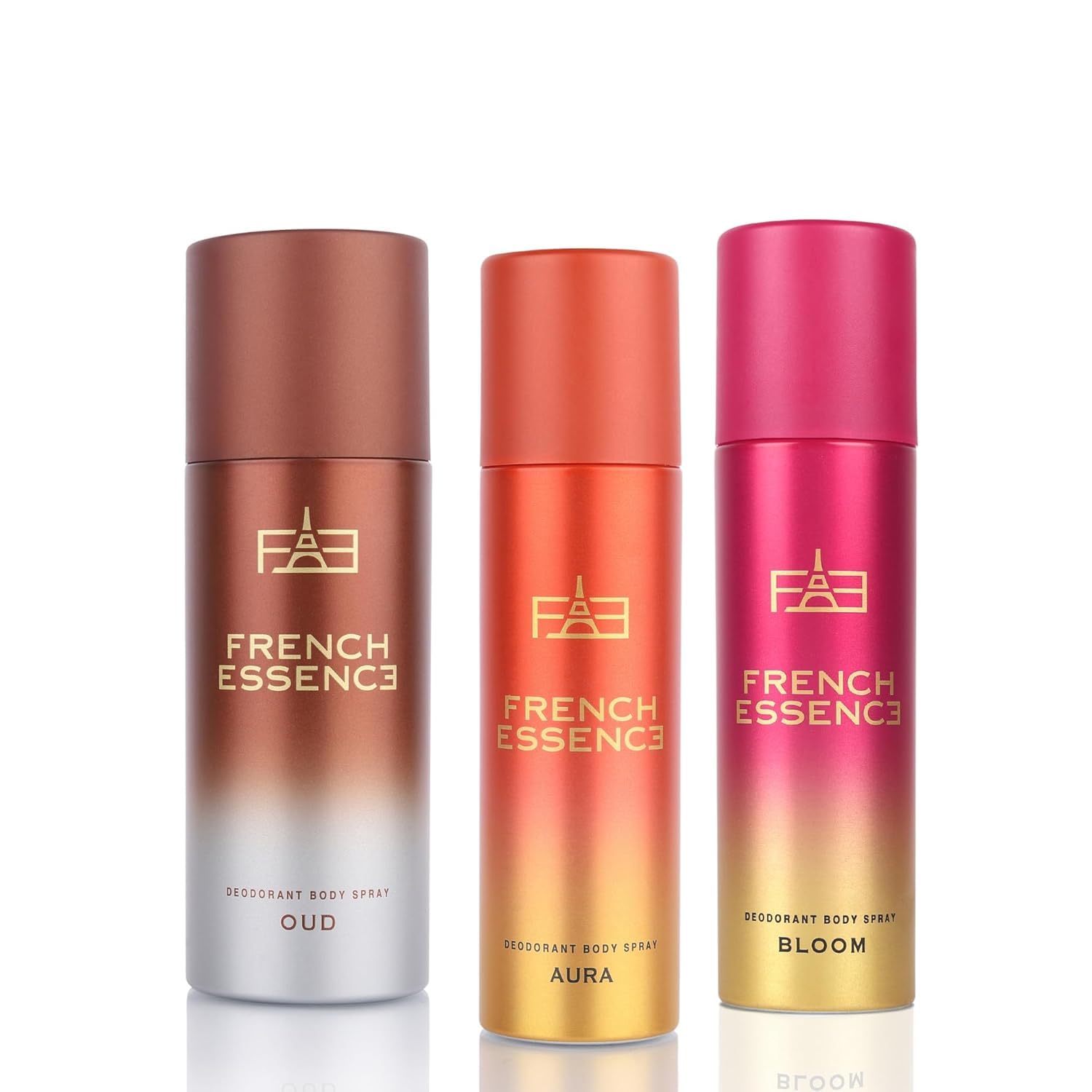 FRENCH ESSENCE Deodorant Spray Perfume | Deodorant for Women | Women Deo | Body Spray Long Lasting Fragrance, Fresh Scent Deo, 50ML EACH (Pack of 3 (Bloom, Oud and Aura)-image-26