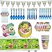 Nesloonp party supplies vajilla de fiesta vajilla de dibujos animados tema del océano suministros de fiesta de cumpleaños picnic fiesta suministros para fiestas con capacidad para 6 invitados