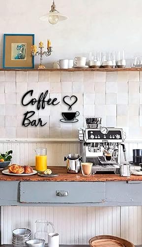 Miniatura 4 de 4eN Letrero de barra de café de granja, 4 piezas de madera de fibropanel de densidad media, arte de pared moderno para cocina, café y hogar