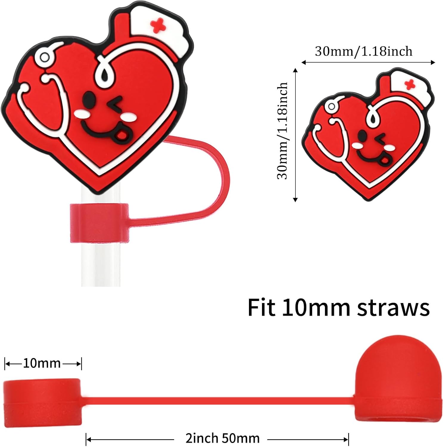 25 Pack Medical Straw Covers Cap for Tumblers, 10mm Cute Dust-Proof Straw Topper for Water Bottles Stanley Cups Accessories Gifts For Women Party Favors - Image 4