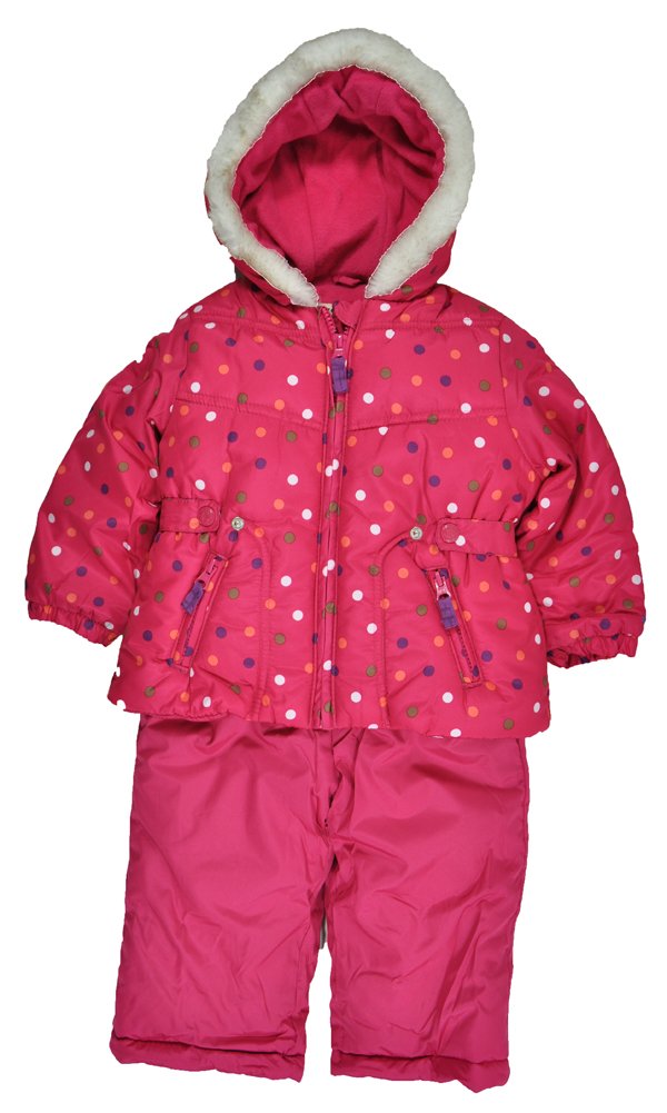 Osh Kosh B'Gosh Girls Fuchsia Polka Dot 2pc Snow Suit
