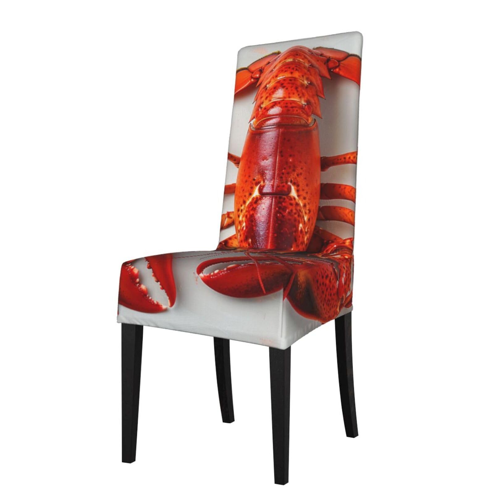 WPKJU Lobster Print Dining Chair Covers Removable Chair Seat Covers Decorative for Kitchen & Bar Stools