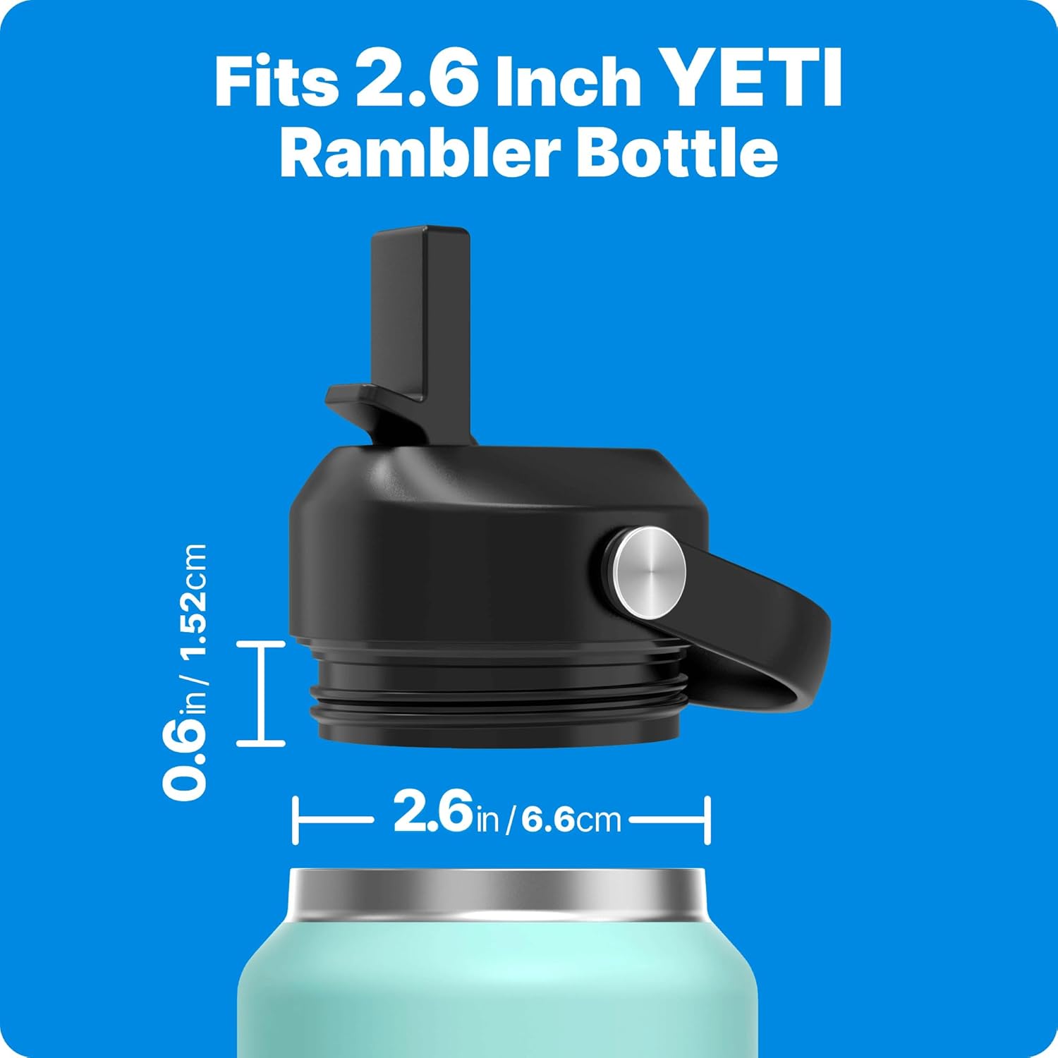 Straw Lid for Yeti Rambler Water Bottle 18 26 36 64 oz, Replacement Lids with Straw for YETI Rambler Bottle, BPA Free Straw Cap - Image 4